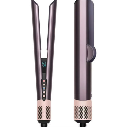 2-In-1 Hair Dryer and Flat Iron Dual Heat Negative Ion Hair Styler for Quick Drying and Straightening Travel Friendly Home Use